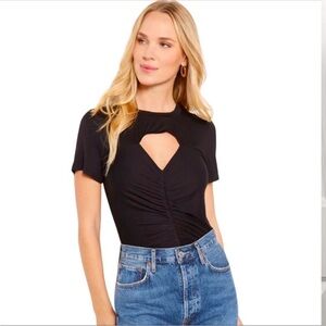 LNA Juliana Cut out Top Knit Black Size Size Medium